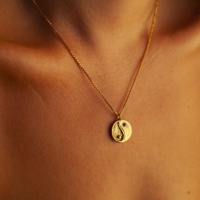 yin yang necklace, yin yang kolie 24k xruso epixruso kolie atsali, atsalini alisida, stainless steel chain