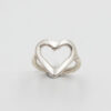 Silver ring with heart, daxtylidi kardia silver 925°, xeiropoihto elliniko kosmima, asimenio daxtylidi