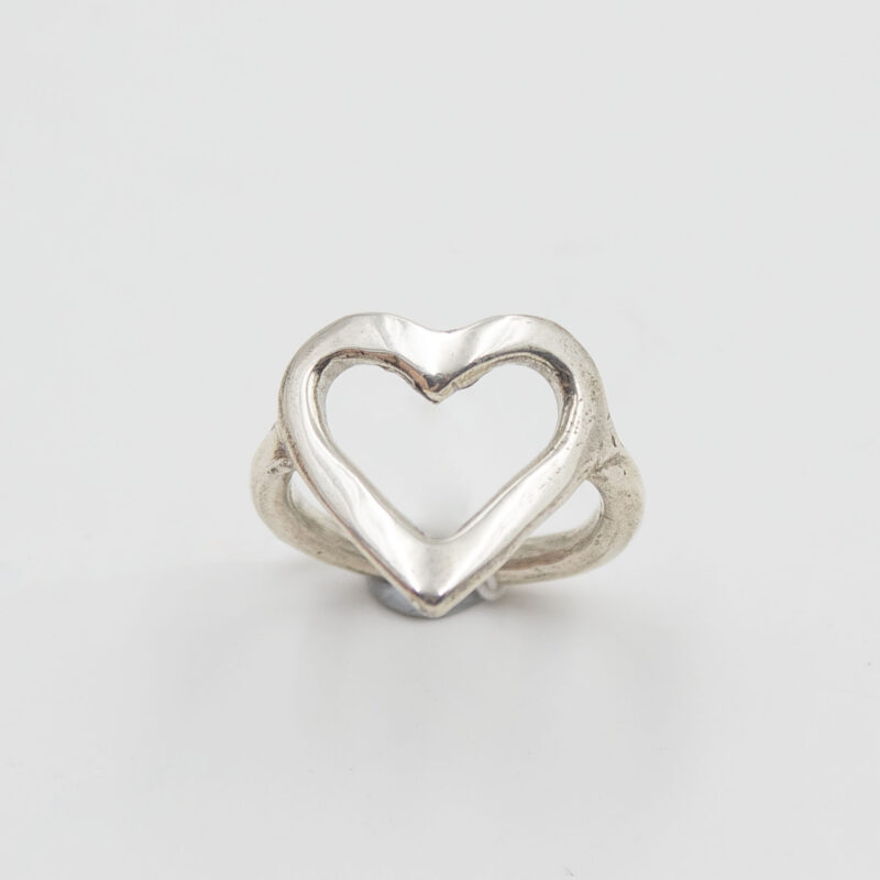 Silver ring with heart, daxtylidi kardia silver 925°, xeiropoihto elliniko kosmima, asimenio daxtylidi