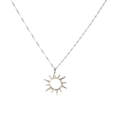 the sun necklace silver 925, asimenio xeiropoihto kolie asimi 925, κολιε ήλιος, ασημένιο κολιέ ήλιος 925, κολιε με τον ηλιο σε ασημένια αλυσίδα, χειροποιητο κοσμημα, γυναικείο κόσμημα
