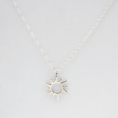 the sun necklace silver 925, asimenio xeiropoihto kolie asimi 925
