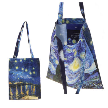 021-8655 Shoulder bag - V. van Gogh, Night (CARMANI) tote bag with ship, amazing quality, good gifts athens, , τελεια ποιοτητα, εσωτερικη τσέπη, τελεια τιμή, ιδανικό δωρο για λάτρες της τέχνης, δωρο τέχνης τσάντα ώμου