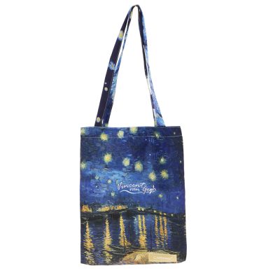 021-8655 Shoulder bag - V. van Gogh, Night (CARMANI) tote bag with ship, amazing quality, good gifts athens, , τελεια ποιοτητα, εσωτερικη τσέπη, τελεια τιμή, ιδανικό δωρο για λάτρες της τέχνης, δωρο τέχνης τσάντα ώμου