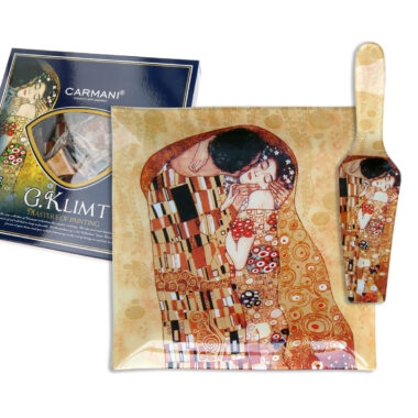 piatela gustav klimt me spatoula eidaniko gia xristoygenniatiko dwro, gustav klimt plate with spatula