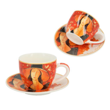 833-8301 Espresso cup with saucer - A. Modigliani, Woman in a hat (CARMANI)