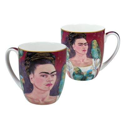Gift Packaging Camio mug - F. Kahlo, self -portrait (Carmani) κουπα με την φριντα κάλο, κουπα πορσελάνης, ειδη τέχνης είδη δώρων για ανθρωπους που αγαπούν την τέχνη, εικαστικά χρηστικά αντικείμενα, ειδη δώρων μοσχάτο,