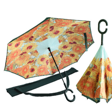Reverse-opening umbrella - V. van Gogh, Sunflowers (CARMANI)