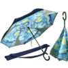Reverse-opening umbrella - V. van Gogh, The Starry Night (CARMANI) ομπρέλα μεγάλη με σχέδιο στο εσωτερικό και θήκη μεταφοράς
