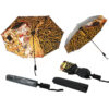 Folding umbrella, automatic - G. Klimt, The Kiss, The Tree of Life (design inside, CARMANI) ομπρέλα σπαστή με σχέδιο στο εσωτερικό και θήκη μεταφοράς