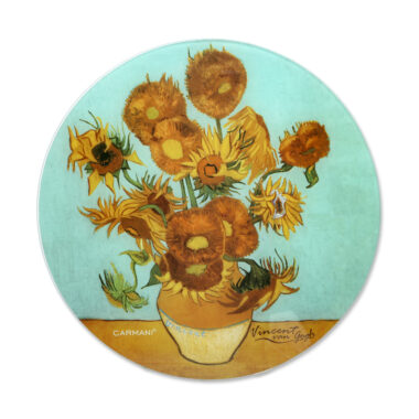 Glass cutting board, round - V. van Gogh, Sunflowers (CARMANI)