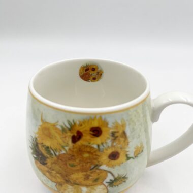 Κούπα με το έργο ηλιοτρόπια - Sunflowers van gogh του αγαπημένου μας Βίνσεντ βαν Γκογκ, πορσελάνι 430μλ κούπα για τσαι, δώρα τέχνης, χρήσιμα δώρα , φλιτζάνι με κούπα πορσελάνι , δωρα μοσχάτο, γκαλερί Αθήνα