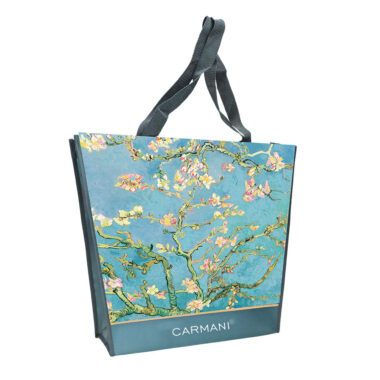 Shoulder bag - Vincent van Gogh, almond tree (CARMANI), tsanta omou me pinaka zografikis tou mucha idaniki gia super market kai alles xriseis gia oli tin hmera oikonomiki tsanta gia olh mera