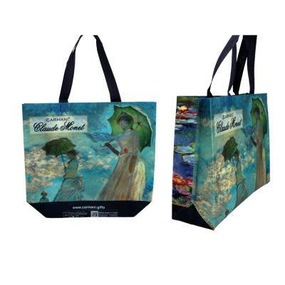 Breakfast bag - Monet, Woman with umbrella (CARMANI)tsanta omou me pinaka zografikis tou mucha idaniki gia super market kai alles xriseis gia oli tin hmera oikonomiki tsanta gia olh mera, gift ideas, δωρα, μοσχάτο, χρησιμα δωρα, carmani