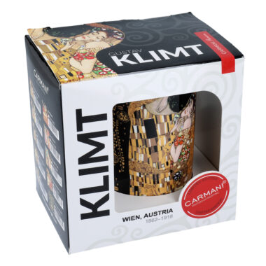 Mug Classic New - G. Klimt, The Kiss, black background (CARMANI), porcelain,κουπα το φιλι του κλιμτ πορσελάνη δωρα μοσχατο, δωρα τεχνης, δωρα για καλλιτέχνες, ειδη δωρων αθηνα, συσκευασια δωρου
