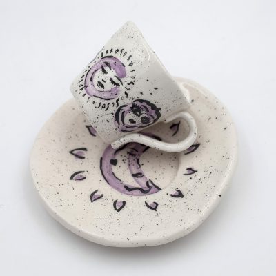 moon , cup , saucer, handmade , pottery, ceramic, κεραμικό, κεραμικά, χειροποίητο , φεγγάρι , φλιτζάνι