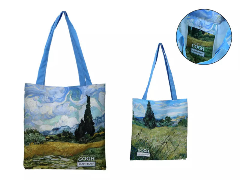 Tote bag - V. van Gogh, Field of wheat with cypresses (CARMANI),tote bag carmani, amazing quality, good gifts athens, , τελεια ποιοτητα, εσωτερικη τσέπη, τελεια τιμή, ιδανικό δωρο για λάτρες της τέχνης, δωρο τέχνης τσάντα ώμου, mosxato, δωρα τεχνης στο μοσχατο, καλλιθεα, νεα σμυρνη δωρα, Shoulder bag - G. Klimt, , τσαντα, δυο οψεις,Shoulder bag - Banksy 1 (CARMANI)Shoulder bag - A. Mucha, τσαντα ωμου, πλαινη τσάντα