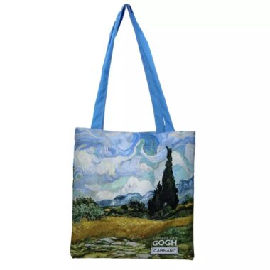 Tote bag - V. van Gogh, Field of wheat with cypresses (CARMANI), tote bag carmani, amazing quality, good gifts athens, , τελεια ποιοτητα, εσωτερικη τσέπη, τελεια τιμή, ιδανικό δωρο για λάτρες της τέχνης, δωρο τέχνης τσάντα ώμου, mosxato, δωρα τεχνης στο μοσχατο, καλλιθεα, νεα σμυρνη δωρα, Shoulder bag - G. Klimt, , τσαντα, δυο οψεις,Shoulder bag - Banksy 1 (CARMANI)Shoulder bag - A. Mucha, τσαντα ωμου, πλαινη τσάντα