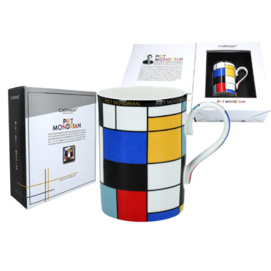 "Elevate your coffee experience with the 'Composition A' Mug by P. Mondrian from Carmani, crafted from excellent porcelain with a 380ml capacity. The simple shape of the cup, paired with its original, modern design, makes it an ideal gift for lovers of contemporary art. Mondrian's profound impact on the development of abstractionism in painting adds an extra layer of artistic significance to this exquisite piece." "Αναβαθμίστε την εμπειρία του καφέ σας με το 'Composition A' Mug από τον P. Mondrian της Carmani, κατασκευασμένο από εξαιρετική πορσελάνη χωρητικότητας 380ml. Η απλή σχήματος κούπα σε συνδυασμό με το πρωτότυπο, μοντέρνο σχέδιό της, την καθιστούν ιδανικό δώρο για τους λάτρεις της σύγχρονης τέχνης. Η σημαντική επίδραση του Mondrian στην ανάπτυξη του αφαιρετικισμού στη ζωγραφική προσθέτει ένα επιπλέον επίπεδο καλλιτεχνικής σημασίας σε αυτό το εκλεπτυσμένο έργο."