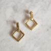 rhombus brass earrings, geometric brass jewelry, minimalist statement earrings, brass moving earrings, handmade Greek earrings, Sunny Designs jewelry σκουλαρίκια ρόμβος, γεωμετρικά σκουλαρίκια, σκουλαρίκια με κίνηση, χειροποίητα σκουλαρίκια ορείχαλκος, minimal κοσμήματα, Sunny Designs