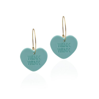 Mint color hearts with message. Handmade Polymer Clay Earrings made with love and passion. These earrings are super light weight! Perfect gift for her or for yourself! So adorable and unique! Since this is a handmade item, variations are bound to happen! Diesblon Earrings are handmade with polymer clay- this means they have to be handled with care.