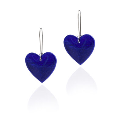 Blue hearts with glitter. Handmade Polymer Clay Earrings made with love and passion. These earrings are super light weight! Perfect gift for her or for yourself! So adorable and unique! Since this is a handmade item, variations are bound to happen! Diesblon Earrings are handmade with polymer clay- this means they have to be handled with care.