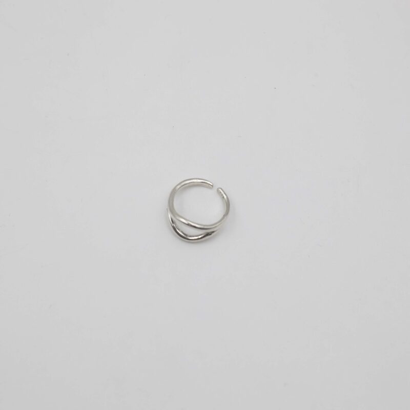 χειροποιητο ασημένιο δαχτυλίδι ασημι925, 925 ασημένιο, silver 925, με ανοιγμα στη μέση διπλό δαχτυλίδι