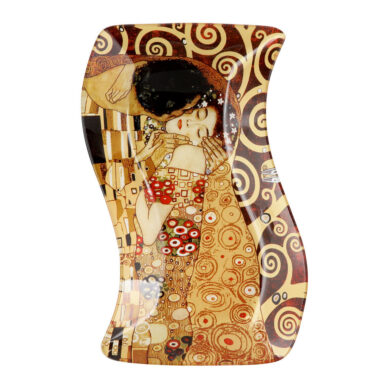 Decorative plate - G. Klimt, The Kiss 28x20cm διακοσμητικη πιατελα με εργο του ζωγραφου Γκουσταβ Κλιμτ, διακοσμητικη πιατέλα με καφε αποχρώσεις, διακοσμητικη πιατέλα με ιδιαιτερο σχημα