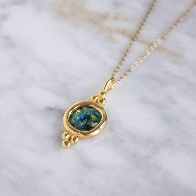 Harmony necklace with Iridescent Blue stone | Sunny Designs