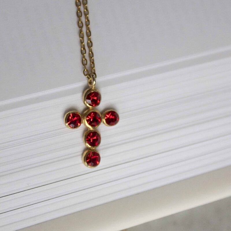 Heavenly Cross necklace with Red stones | Sunny Designs - Image 4