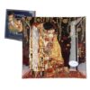 198-1231 Decorative plate - Gustav Klimt - The Kiss 30x30cm, διακοσμητικη πιατελα με εργο του ζωγραφου Γκουσταβ Κλιμτ, διακοσμητικη πιατέλα με καφε αποχρώσεις,