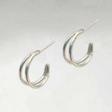 silver 925 earrings double wire hoops σκουλαρίκια ασημενια, ασημι 925, ασημενιοι κρικοι, ασημενια κρικάκια, διπλό κρικάκι, ασημενιο κοσμημα, χειροποιητο κοσμημα, κοσμηματα μοσχατο, ασημένιος κρικος διπλός