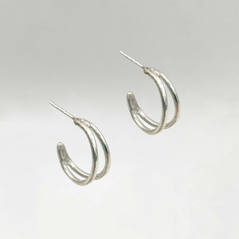 silver 925 earrings double wire hoops σκουλαρίκια ασημενια, ασημι 925, ασημενιοι κρικοι, ασημενια κρικάκια, διπλό κρικάκι, ασημενιο κοσμημα, χειροποιητο κοσμημα, κοσμηματα μοσχατο, ασημένιος κρικος διπλός