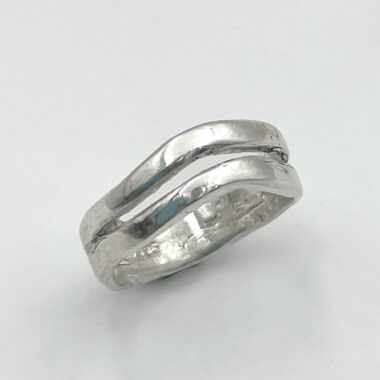 χειροποιητο ασημένιο δαχτυλίδι ασημι925, 925 ασημένιο, silver 925, κυματιστό διπλό δαχτυλίδι