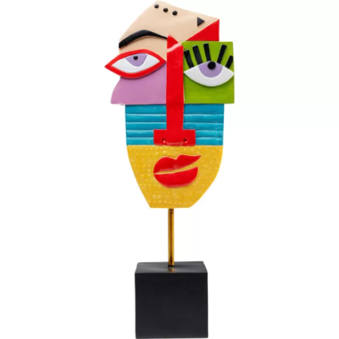 Χειροποίητο επιτραπέζιο διακοσμητικό πρόσωπο με έντονα χρώματα και μοναδικό σχέδιο - Handcrafted tabletop decorative face with vibrant colors and unique design