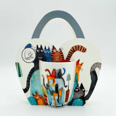 υπέροχη κουπα με γάτα πορσελάνη, κούπα με γάτες, κούπα πορσελάνης για λατρεις των γατών , κούπα με σουρωτήρι, κούπα για τσάι, κούπα με καπάκι, κούπα με γάτες, , δωρο κούπα, πασχαλινό δώρο, μοσχάτο δώρα, κούπα με ΄γατες, mug with cats porcelain