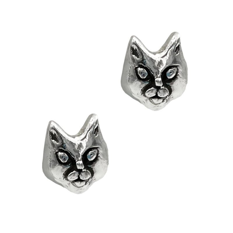 cat earrings, sterling silver cat earrings, χειροποιητα κοσμήματα μοσχάτο, χειροποίητα σκουλαρίκια με γάτες, ασημένια σκουλαρίκια με γάτες