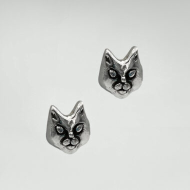 cat earrings, sterling silver cat earrings, χειροποιητα κοσμήματα μοσχάτο, χειροποίητα σκουλαρίκια με γάτες, ασημένια σκουλαρίκια με γάτες