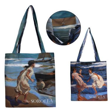 Shoulder bag - Sorolla (Carmani) tote bag sorolla people running in the sea, amazing tote bag, quality gift, art gift, dwra texnis, dwra mosxato, mosxato , kontis