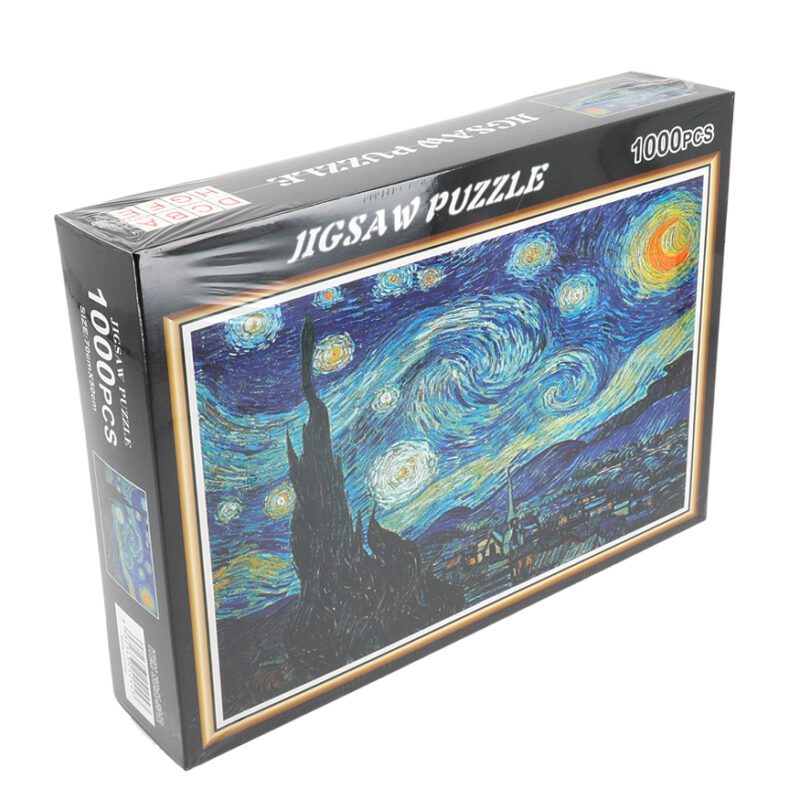 Enjoy hours of creative fun with this 1000-piece puzzle featuring Vincent van Gogh's iconic artwork, "Starry Night." This beautifully designed puzzle is perfect for art lovers and puzzle enthusiasts alike, providing a challenging yet rewarding experience. Ideal as a thoughtful gift, it comes with gift packaging, making it a great present for any occasion. Starry Night puzzle, Van Gogh puzzle, 1000-piece puzzle, art puzzle, unique gifts, gift packaging, fun activities, thoughtful gift Απολαύστε ώρες δημιουργικής διασκέδασης με αυτό το παζλ 1000 κομματιών που απεικονίζει το εμβληματικό έργο του Βίνσεντ βαν Γκογκ, "Εναστρη Νύχτα". Αυτό το όμορφα σχεδιασμένο παζλ είναι ιδανικό για λάτρεις της τέχνης και ενθουσιώδεις με τα παζλ, προσφέροντας μια προκλητική αλλά και ικανοποιητική εμπειρία. Ιδανικό ως στοχαστικό δώρο, συνοδεύεται από συσκευασία δώρου, καθιστώντας το μια υπέροχη επιλογή για κάθε περίσταση. Παζλ Εναστρη Νύχτα, παζλ βαν Γκογκ, παζλ 1000 κομματιών, καλλιτεχνικό παζλ, μοναδικά δώρα, συσκευασία δώρου, διασκεδαστικές δραστηριότητες, στοχαστικό δώρο