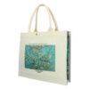 Linen bag featuring Vincent van Gogh's Blossoming Almond Tree artwork by Carmani. Vincent van Gogh, Blossoming Almond Tree, linen bag, art-inspired bag, van Gogh gift, stylish tote, eco-friendly bag, unique design, functional art, gift for art lovers , Τσάντα λινάτσα με έργο του Βίνσεντ βαν Γκογκ, Ανθισμένο Αμύγδαλο, από την Carmani. Βίνσεντ βαν Γκογκ, Ανθισμένο Αμύγδαλο, τσάντα λινάτσα, τσάντα εμπνευσμένη από τέχνη, δώρο βαν Γκογκ, στυλάτη τσάντα, οικολογική τσάντα, μοναδικός σχεδιασμός, λειτουργική τέχνη, δώρο για λάτρεις της τέχνης