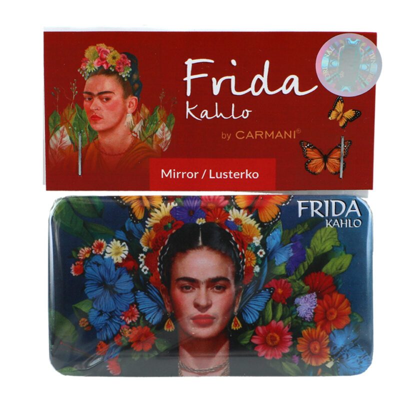 "Rectangular mirror featuring Frida Kahlo's artwork by Carmani. Frida Kahlo, rectangular mirror, art-inspired accessory, Kahlo gift, stylish design, compact mirror, functional art, gift for art lovers." Ορθογώνιος καθρέφτης με έργο της Φρίντα Κάλο από την Carmani. Φρίντα Κάλο, ορθογώνιος καθρέφτης, αξεσουάρ εμπνευσμένο από τέχνη, δώρο Κάλο, στυλάτος σχεδιασμός, συμπαγής καθρέφτης, λειτουργική τέχνη, δώρο για λάτρεις της τέχνης. καθρεπτης τσάντας, καθρεπτάκι, οικονομικό δώρο μοσχάτο