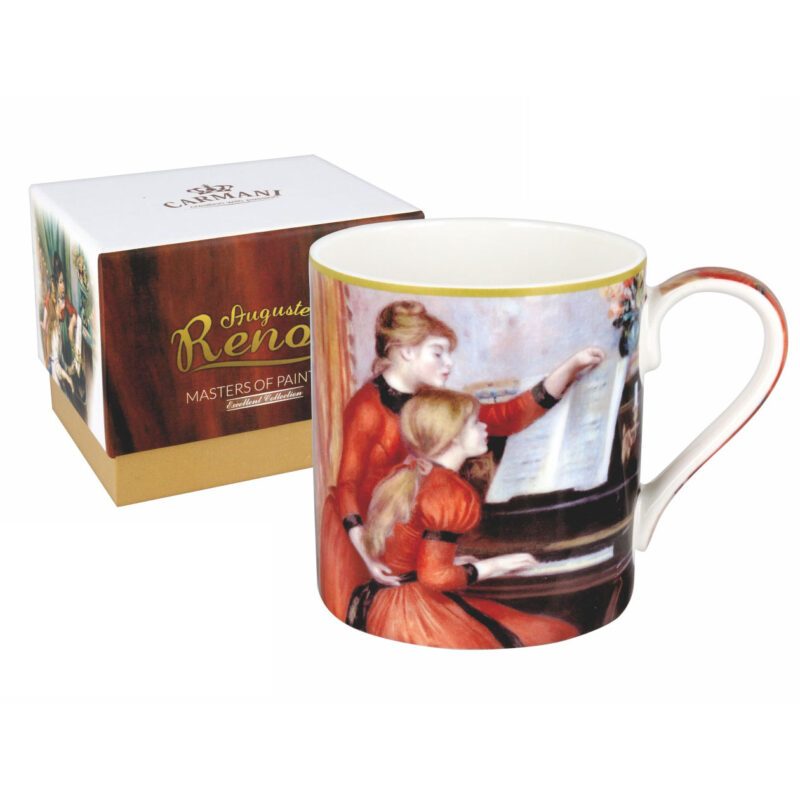 "Mug featuring Pierre-Auguste Renoir's The Piano Lesson artwork, 380ml by Carmani. Pierre-Auguste Renoir, The Piano Lesson, mug, 380ml, Carmani, ceramic mug, art-inspired mug, classical art mug, gift mug, coffee cup, tea mug, home decor, Renoir gift, music theme. "Κούπα με έργο του Πιερ-Ογκύστ Ρενουάρ, Το Μάθημα Πιάνου, 380ml από την Carmani. Πιερ-Ογκύστ Ρενουάρ, Το Μάθημα Πιάνου, κούπα, 380ml, Carmani, κεραμική κούπα, καλλιτεχνική κούπα, κούπα κλασικής τέχνης, δώρο κούπα, κούπα καφέ, κούπα τσαγιού, διακόσμηση σπιτιού, δώρο Ρενουάρ, μουσικό θέμα.