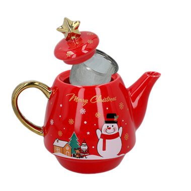 Tea for two set featuring a delightful Christmas theme, including two festive cups and a tea maker pot from Carmani. This beautifully crafted set is perfect for sharing cozy moments during the holiday season, adding a joyful touch to your gatherings. Ideal as a Christmas gift, it comes with gift packaging, making it a thoughtful and affordable choice. Christmas tea set, Carmani tea for two, festive cups and pot, holiday home decor, tea gift, Christmas gift, gift packaging, cheap Christmas gift Σετ 