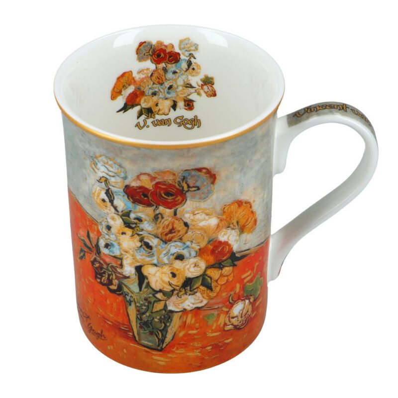 Classic Mug - V. van Gogh, Roses and anemones (Carmani), 360ml, "Κλασική κούπα με έργο του Βίνσεντ βαν Γκογκ, Τριαντάφυλλα και ανεμώνες, Vincent van Gogh, Roses and Anemones, classic mug, 360ml, Carmani, ceramic mug, art-inspired mug, floral mug, coffee cup, tea mug, gift mug, artistic mug, van Gogh gift, home decor, Βίνσεντ βαν Γκογκ, Τριαντάφυλλα και Ανεμώνες, κλασική κούπα, 360ml, Carmani, κεραμική κούπα, κούπα εμπνευσμένη από τέχνη, λουλουδένια κούπα, κούπα καφέ, κούπα τσαγιού, δώρο κούπα, καλλιτεχνική κούπα, δώρο βαν Γκογκ, διακόσμηση σπιτιού