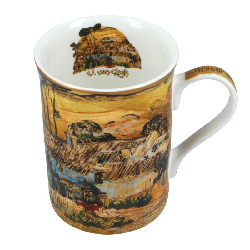 Classic Mug - V. van Gogh, Thatched Houses against a Hill (Carmani) "Κλασική κούπα με έργο του Βίνσεντ βαν Γκογκ, Αχυρένια σπίτια μπροστά από λόφο, 360ml από την Carmani. "Vincent van Gogh, Thatched Houses against a Hill, classic mug, 360ml, Carmani, ceramic mug, art mug, landscape mug, van Gogh mug, coffee cup, tea mug, gift mug, van Gogh gift, home decor, countryside mug, Βίνσεντ βαν Γκογκ, Αχυρένια σπίτια μπροστά από λόφο, κλασική κούπα, 360ml, Carmani, κεραμική κούπα, καλλιτεχνική κούπα, τοπίο, κούπα βαν Γκογκ, κούπα καφέ, κούπα τσαγιού, δώρο κούπα, δώρο βαν Γκογκ, διακόσμηση σπιτιού, εξοχή