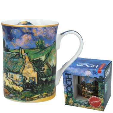 Classic mug featuring Vincent van Gogh's Thatched Cottages at Cordeville artwork, 360ml by Carmani. Vincent van Gogh, Thatched Cottages at Cordeville, classic mug, 360ml, Carmani, ceramic mug, art mug, countryside cottages, van Gogh mug, coffee cup, tea mug, gift mug, van Gogh gift, home decor, rustic mug.Κλασική κούπα με έργο του Βίνσεντ βαν Γκογκ, Αχυρένια σπίτια στο Κορντεβίλ, 360ml από την Carmani. Βίνσεντ βαν Γκογκ, Αχυρένια σπίτια στο Κορντεβίλ, κλασική κούπα, 360ml, Carmani, κεραμική κούπα, καλλιτεχνική κούπα, εξοχικά σπίτια, κούπα βαν Γκογκ, κούπα καφέ, κούπα τσαγιού, δώρο κούπα, δώρο βαν Γκογκ, διακόσμηση σπιτιού, ρουστίκ κούπα.