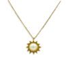 Handmade 24k gold-plated brass sun necklace featuring a beautiful pearl in the center. A radiant and elegant piece, perfect for women and an exquisite gift from Sunny Designs. sun necklace, pearl necklace, gold-plated brass jewelry, 24k gold-plated necklace, handmade necklace, women’s jewelry, unique gift, stylish necklace, pearl jewelry Χειροποίητο κολιέ με ήλιο από επιχρυσωμένο ορείχαλκο 24 καρατίων με μια όμορφη πέρλα στο κέντρο. Ένα λαμπερό και κομψό κόσμημα, ιδανικό για γυναίκες και ένα εκλεπτυσμένο δώρο από τη Sunny Designs. κολιέ ήλιος, κολιέ με πέρλα, κόσμημα από επιχρυσωμένο ορείχαλκο, κολιέ επιχρυσωμένο 24 καρατίων, χειροποίητο κολιέ, γυναικείο κόσμημα, μοναδικό δώρο, κομψό κολιέ, κοσμήματα με πέρλες