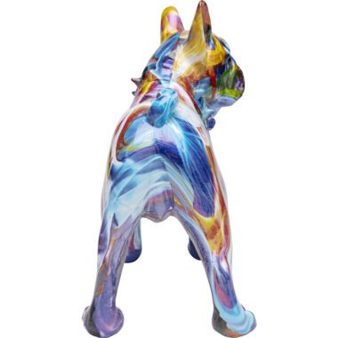 decorative French bulldog figure, tabletop figure 22 cm, colorful figure in polyresin, modern decor, abstract patterns, vibrant colors, bulldog decor for home, gift for dog lovers, lively tabletop decoration, dog figure, Colorful decorative French bulldog figure 22 cm made of durable polyresin, with vibrant colors and abstract patterns to bring a lively touch to your space.