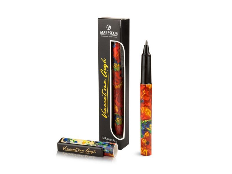 Vincent van Gogh pen, Poppies ballpoint pen, elegant writing instrument, art-inspired pen, decorative gift pen, Van Gogh gift pen, artistic stationery, The Poppies ballpoint pen, inspired by Vincent van Gogh's iconic work, combines practicality and elegance, packaged in a decorative gift box. Greek: στυλό Vincent van Gogh, στυλό Poppies, κομψό στυλό διαρκείας, στυλό εμπνευσμένο από την τέχνη, διακοσμητικό στυλό δώρου, δώρο Van Gogh, καλλιτεχνική γραφική ύλη, Το στυλό Poppies, εμπνευσμένο από το εμβληματικό έργο του Vincent van Gogh, συνδυάζει πρακτικότητα και κομψότητα, σε συσκευασία διακοσμητικού κουτιού δώρου.