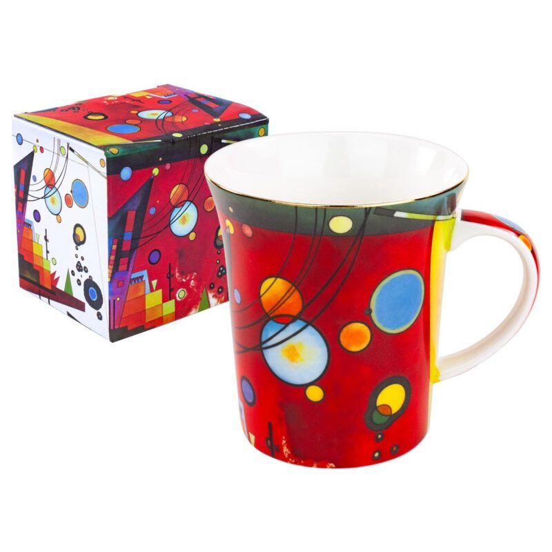 Large mug, Kandinsky mug, abstract art mug, elegant mug, Wassily Kandinsky gift, decorative gift box, This elegant large mug, inspired by the abstract artworks of the great painter Wassily Kandinsky, is packaged in a decorative gift box. Capacity 420 ml. Greek: Μεγάλη κούπα, κούπα Kandinsky, κούπα αφηρημένης τέχνης, κομψή κούπα, δώρο Wassily Kandinsky, διακοσμητική συσκευασία δώρου, Αυτή η κομψή μεγάλη κούπα, εμπνευσμένη από τα αφηρημένα έργα του μεγάλου ζωγράφου Wassily Kandinsky, είναι συσκευασμένη σε διακοσμητική συσκευασία δώρου. Χωρητικότητα 420 ml.